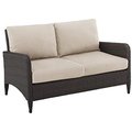 Terraza Kiawah Outdoor Wicker Loveseat, Sand & Brown TE2613715